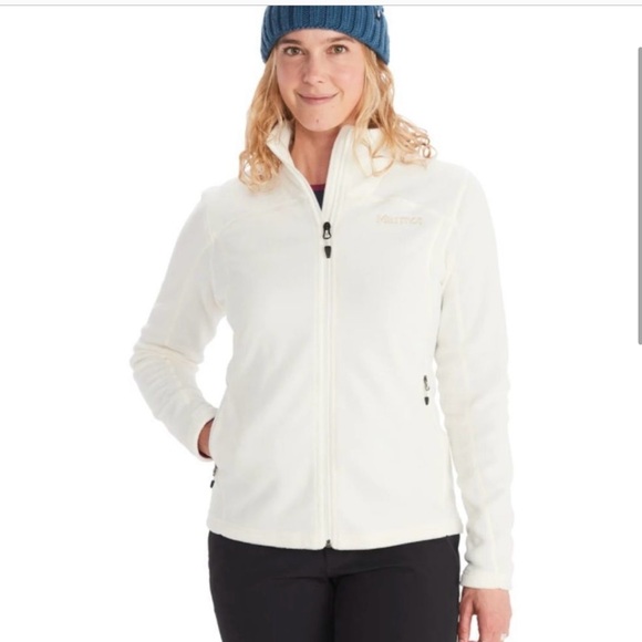 Marmot White Full Zip Fleece - Picture 2 of 4